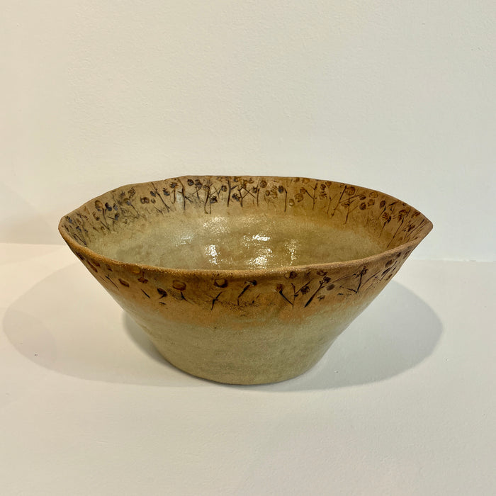 Large Beige ceramic bowl