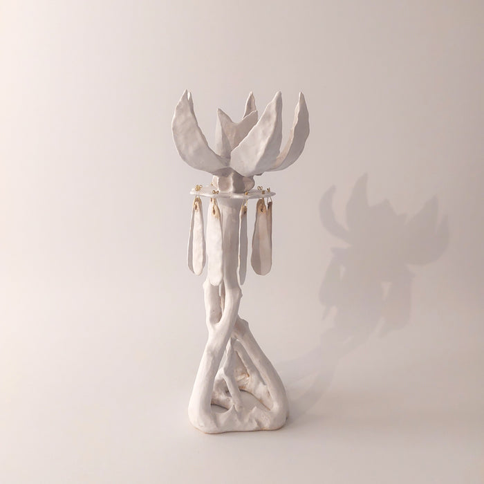 White Flower candle holder