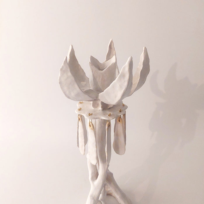 White Flower candle holder