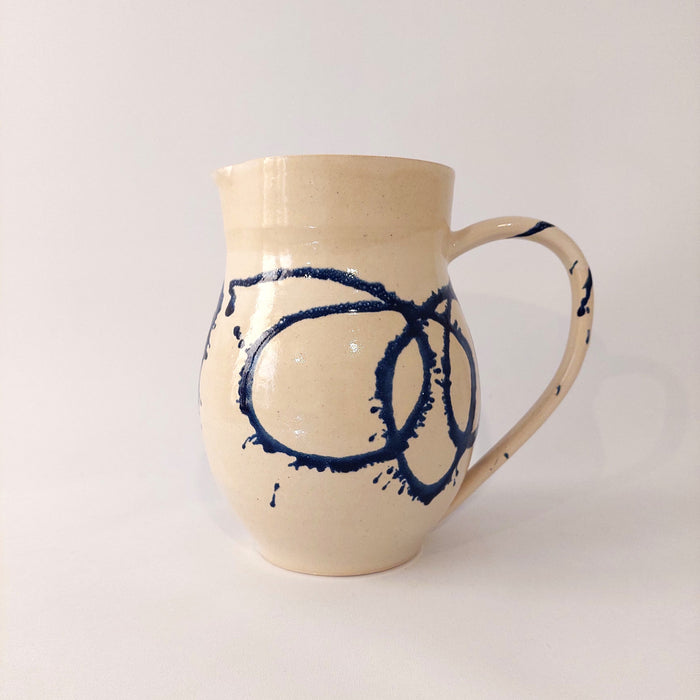 Water Pitcher with blue swirls