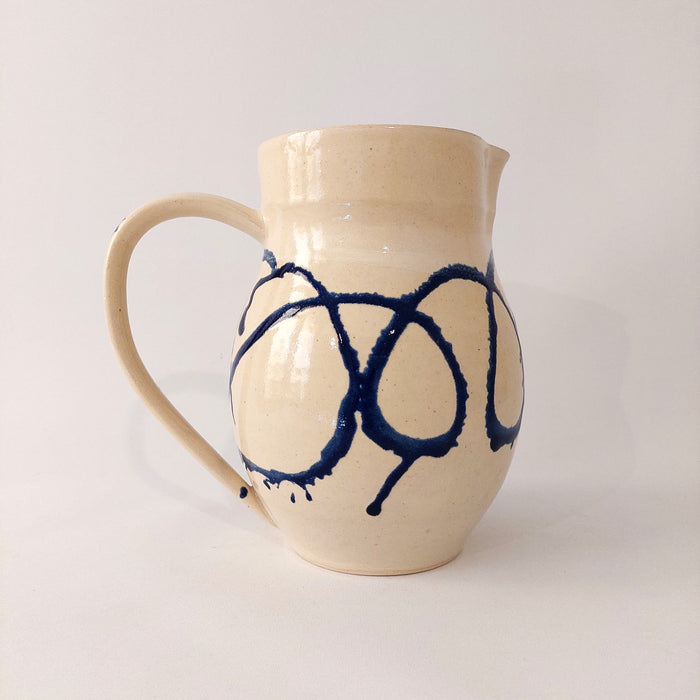 Water Pitcher with blue swirls