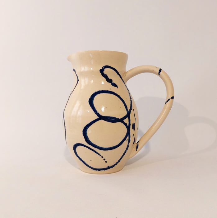 Water Pitcher with blue swirls