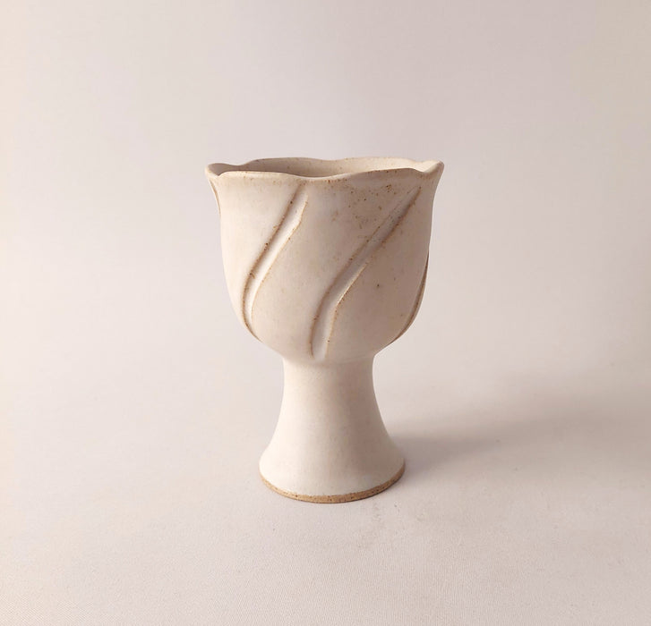 Ceramic Floral Stemmed Cup