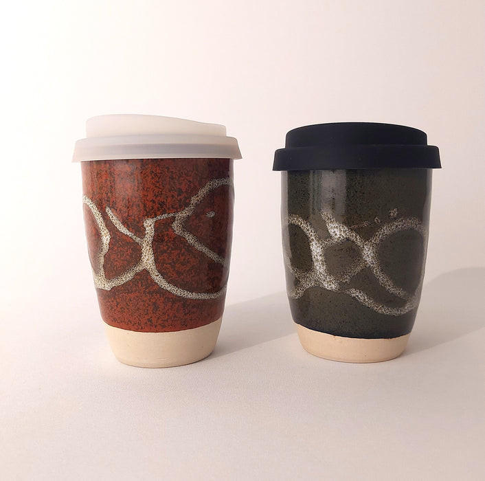 Travel Cups with swirls pattern