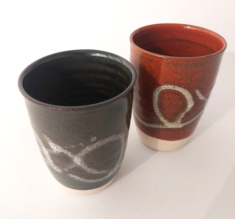 Travel Cups with swirls pattern