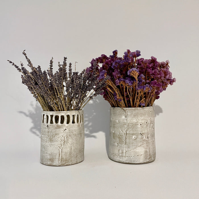 White planter vases