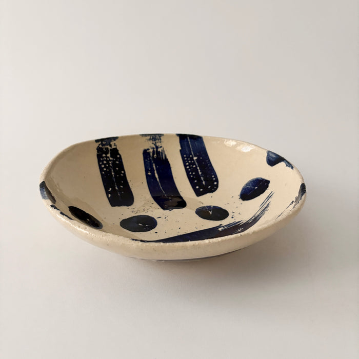 Shiny True Greek Blue medium sized bowl