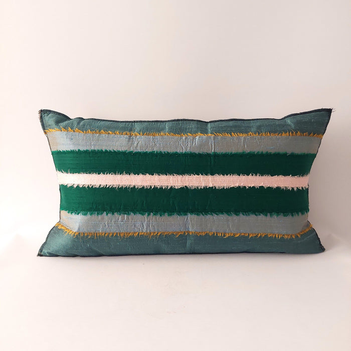 Silk cuhion with stripes