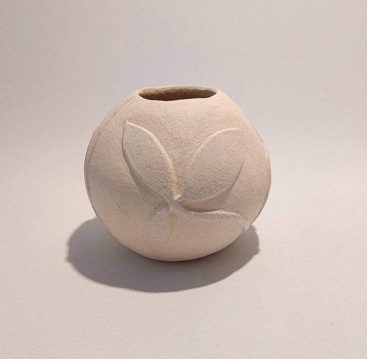 White round vase