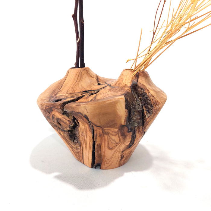 Olive Wood Vase / Candle Holder