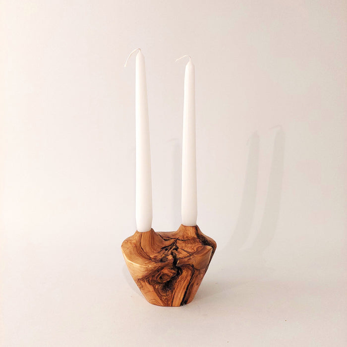 Olive Wood Vase / Candle Holder