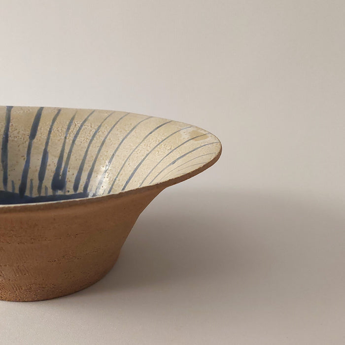 Ceramic Bowl with Blue Rays