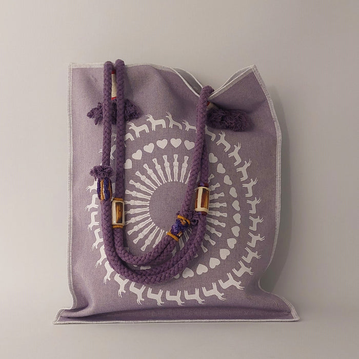 Tote bag in mauve / Cycladic Art I print