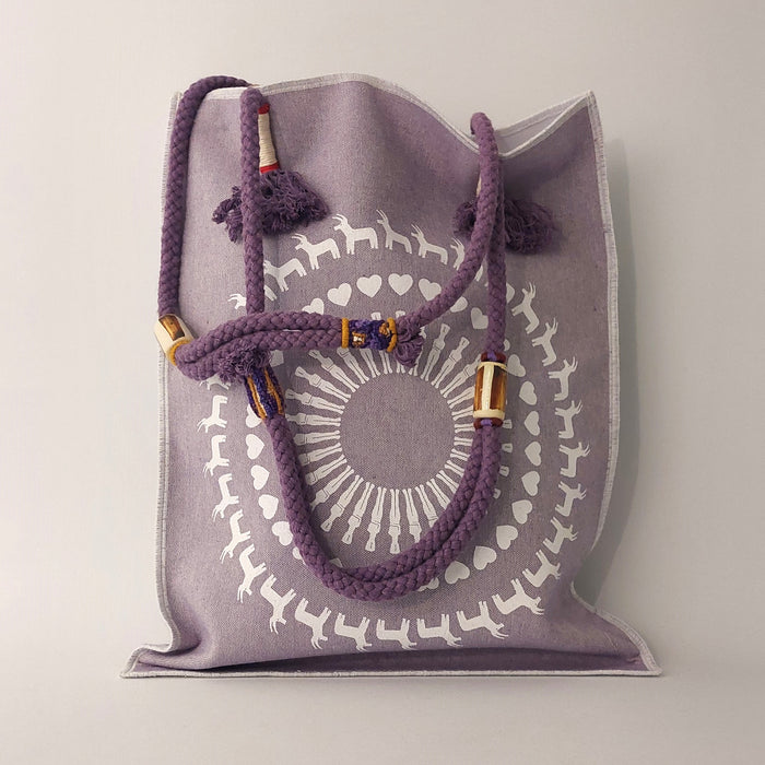 Tote bag in mauve / Cycladic Art I print