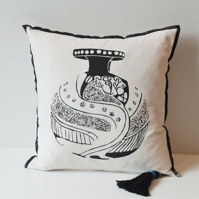 Cotton Cushion  / Aryballos print
