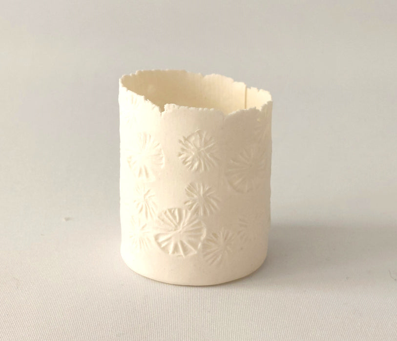 Tea-light Porcelain Holders / Floral pattern