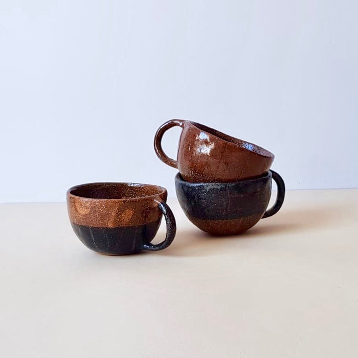Black ceramic cups