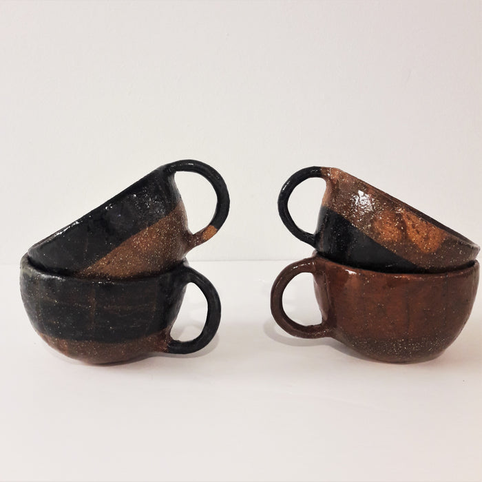 Black ceramic cups