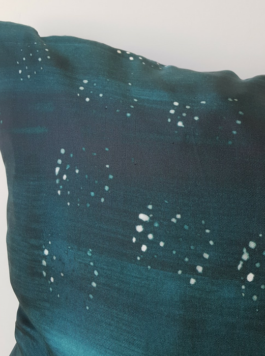 Blue silk cushion